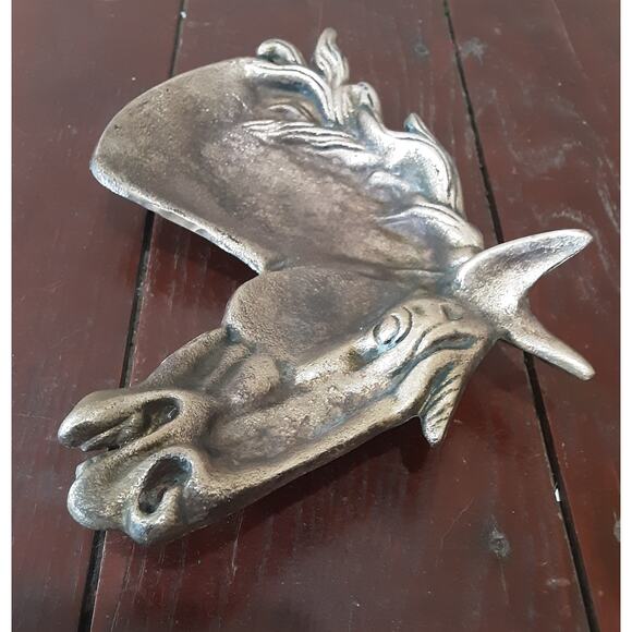 Brass Iron Art Horse Shaped Footed Trinket Tray - Picture 2 of 4